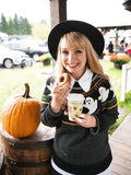 Yangelo Gothic Ghost Pattern Sweater Knit Top Loose Long Sleeves