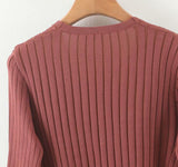 HELIAR Women V-Neck Bandage Waist Sweaters Long Sleeve Pullovers