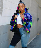 Camo Print Winter Jacket Warm Parka Down Bubble Coat