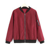 Windbreaker Jacket Coats Long Sleeve Basic Bomber Jacket