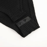 Darlingaga sexy black bodysuits skinny buttons long sleeve