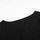Darlingaga sexy black bodysuits skinny buttons long sleeve