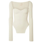 Women cashmere sqaure collar full sleeve elastic waist pullover