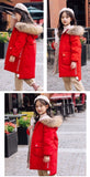 Teen Young Girls Warm Coat Winter Parkas Outerwear Kids Fur Hooded Jacket