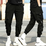 Streetwear Hip Hop Black Harem Elastic Waist Punk Pants