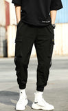 Streetwear Hip Hop Black Harem Elastic Waist Punk Pants