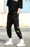 Streetwear Hip Hop Black Harem Elastic Waist Punk Pants