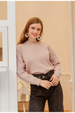 Simplee Women geometric khaki knitted sweater casual