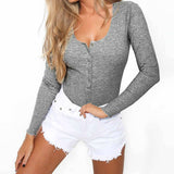 One-Piece Knitted Bodysuits Women Sexy Club Outfits V-Neck