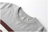 Men's Casual Striped Thick Fleece Cotton Sweater