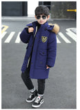 Winter Jacket Parkas Thicken Fur Collar Lamb Wool Big Boy Long Coat