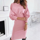 O-neck Long Sleeve Pencil Dress Bodycon Elegant Dress