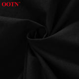 OOTN Deey V Neck Sexy Black Puff Sleeve A Line Dress