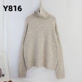 Aachoae Women Knitted Turtleneck Cashmere Sweater Pullover