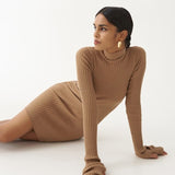 Dulzura Ribbed Stripe Mini Dress Drawstring Ruched Lace Up