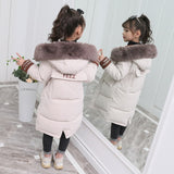 Girl Clothing Thick Parka Fur Hooded Snowsuit Outerwear Coat