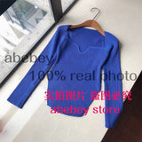 Women cashmere sqaure collar full sleeve elastic waist pullover