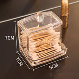 Transparent Makeup Storage Box Cotton Swab Cotton Pad Organizer Brush Plastic Box