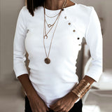 Sexy V-Neck Button Blouses Shirts Long Sleeves Solid