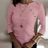 Sexy V-Neck Button Blouses Shirts Long Sleeves Solid
