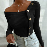 Sexy V-Neck Button Blouses Shirts Long Sleeves Solid