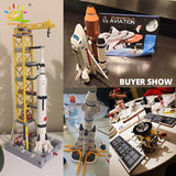 Space Station Saturn V Rocket Building Blocks City Shuttle Figure Toy