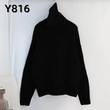 Aachoae Women Knitted Turtleneck Cashmere Sweater Pullover
