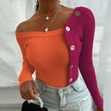 Sexy V-Neck Button Blouses Shirts Long Sleeves Solid