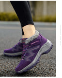 Winter Women's Ankle Boots Warm Thick Waterproof Wedge Suede Non-Slip Shoes