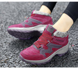 Winter Women's Ankle Boots Warm Thick Waterproof Wedge Suede Non-Slip Shoes