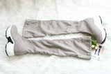 QUTAA Stretch Fabrics Over The Knee Boots Height Increasing Round Toe