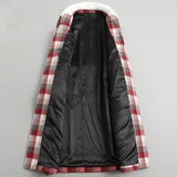 Winter Women Warm Wool Coat Plaid Belted Blends Outwear