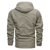 Men Tactical Jacket Military Style Army Multi Pockets Hooded Waterproof jacket
