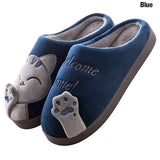 Women Winter Home Slippers Unisex Cartoon Cat Non-slip Soft Warm Shoes