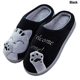 Women Winter Home Slippers Unisex Cartoon Cat Non-slip Soft Warm Shoes