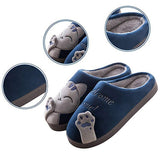 Women Winter Home Slippers Unisex Cartoon Cat Non-slip Soft Warm Shoes