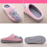 Women Winter Home Slippers Unisex Cartoon Cat Non-slip Soft Warm Shoes