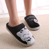 Women Winter Home Slippers Unisex Cartoon Cat Non-slip Soft Warm Shoes