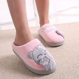 Women Winter Home Slippers Unisex Cartoon Cat Non-slip Soft Warm Shoes