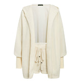 Three Piece Sexy Fluffy Sets Velvet Plush Hooded Cardigan