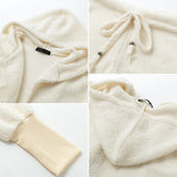 Three Piece Sexy Fluffy Sets Velvet Plush Hooded Cardigan