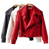 Fitaylor Women Faux Leather Jacket Pu Motorcycle Coat