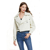 Fitaylor Women Faux Leather Jacket Pu Motorcycle Coat