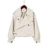 Fitaylor Women Faux Leather Jacket Pu Motorcycle Coat