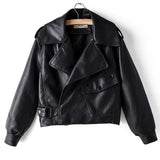 Fitaylor Women Faux Leather Jacket Pu Motorcycle Coat