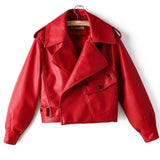 Fitaylor Women Faux Leather Jacket Pu Motorcycle Coat