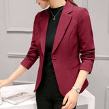 Black Women Formal Blazers Office Work Suit Jackets Coat