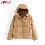 Winter Women khaki fur faux leather jacket oversized zipper Thick pu hooded coat