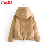 Winter Women khaki fur faux leather jacket oversized zipper Thick pu hooded coat
