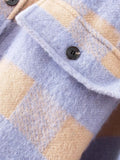 Stylish Sweet Plaid Woolen Shirt Check Jacket Cute
